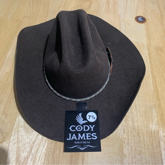 CODY JAMES 3X WOOL BLEND  WESTERN HAT Brown Men's Size 7‎ 3/8 ( 59) Made In USA - Picture 1 of 8